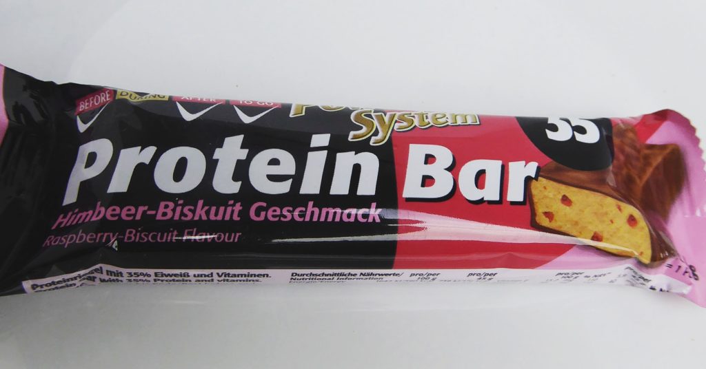 Power System Proteinriegel Himbeer Biskuit Proteinriegel Test Vergleich
