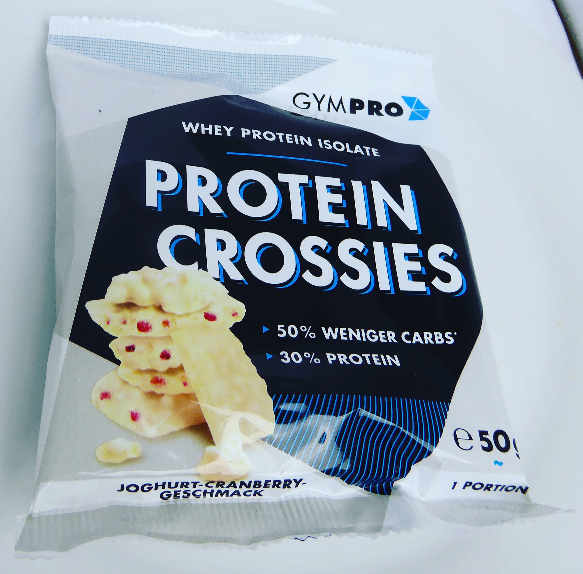 GymPro Whey Protein Isolate Crossies Joghurt Preiselbeer Weisse Schokolade